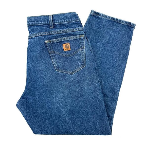 Vintage Carhartt Straight Fit Tapered Leg Jeans Men's Size 41x32 USA Union Made - Picture 1 of 10